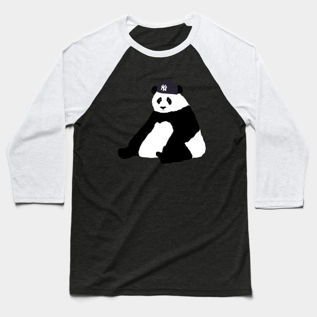 Yankee No Brim Panda Baseball T-Shirt by lodesignshop